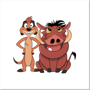 Timon & Pumba cute friends, lion king, hakuna matata Posters and Art